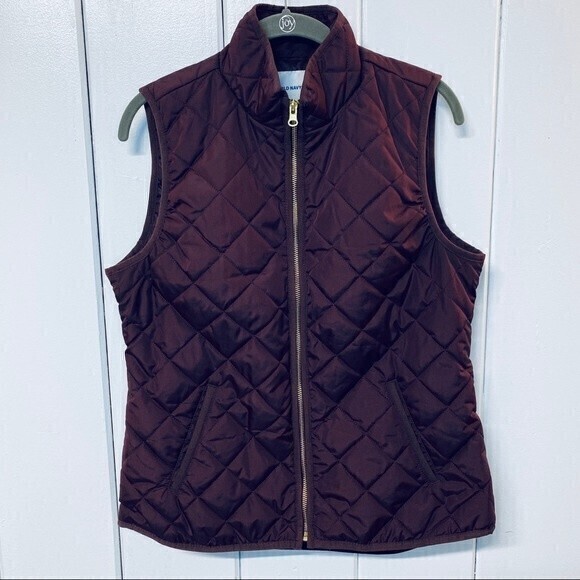 Old Navy Women’s Quilted Vest‎ with Pockets, Size M Burgundy* - Picture 1 of 6